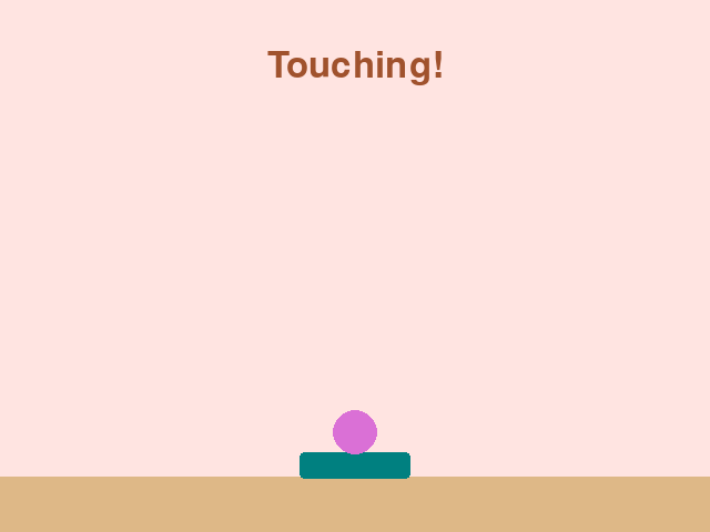 A bakery scene with a purple cupcake overlapping a teal basket, and the word "Touching!" written at the top.