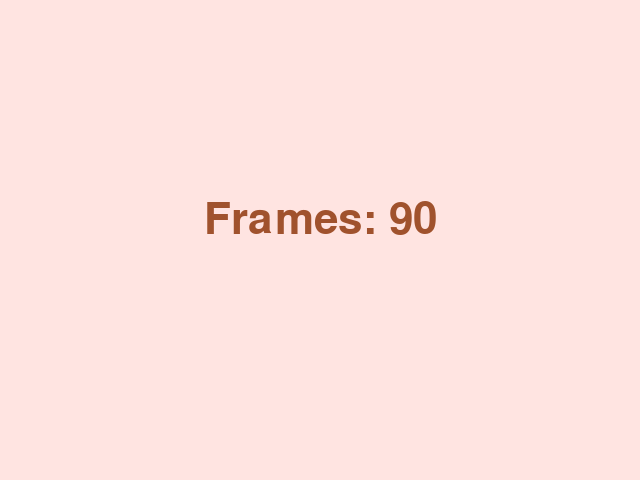 A pink game window showing the words "Frames: 90" near the top.